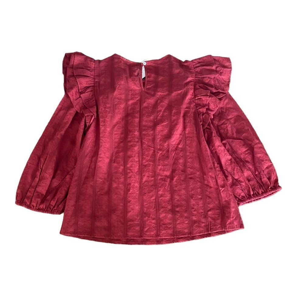 Universal Thread Ruffle Burgundy Blouse MEdium NWT - Picture 3 of 6
